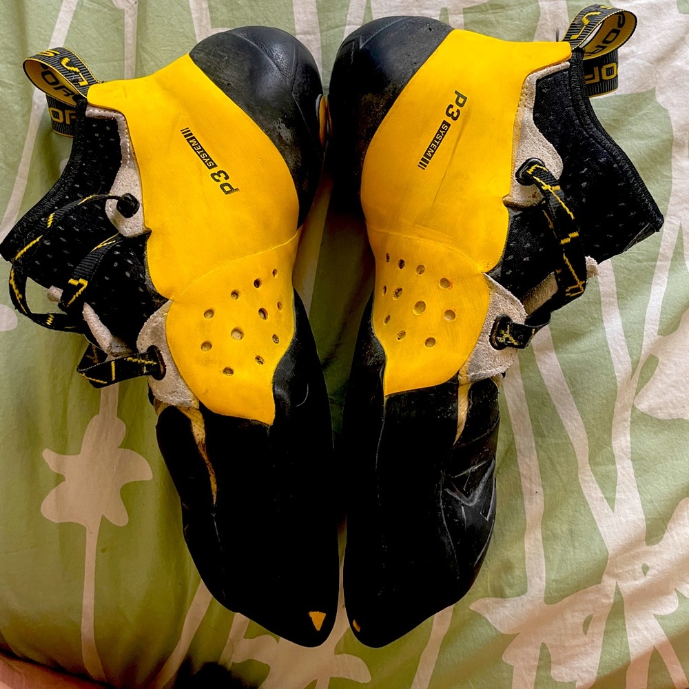 La Sportiva White P3 System Yellow Size 10.5 US
